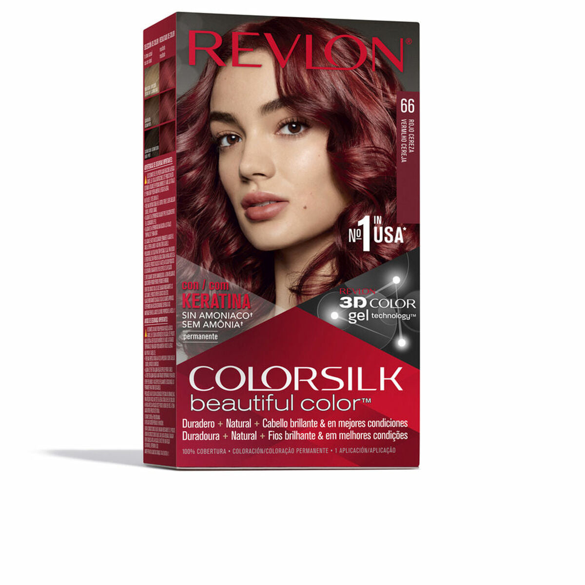 Permanent Dye Revlon Colorsilk Nº 66 Cherry red Ammonia-free