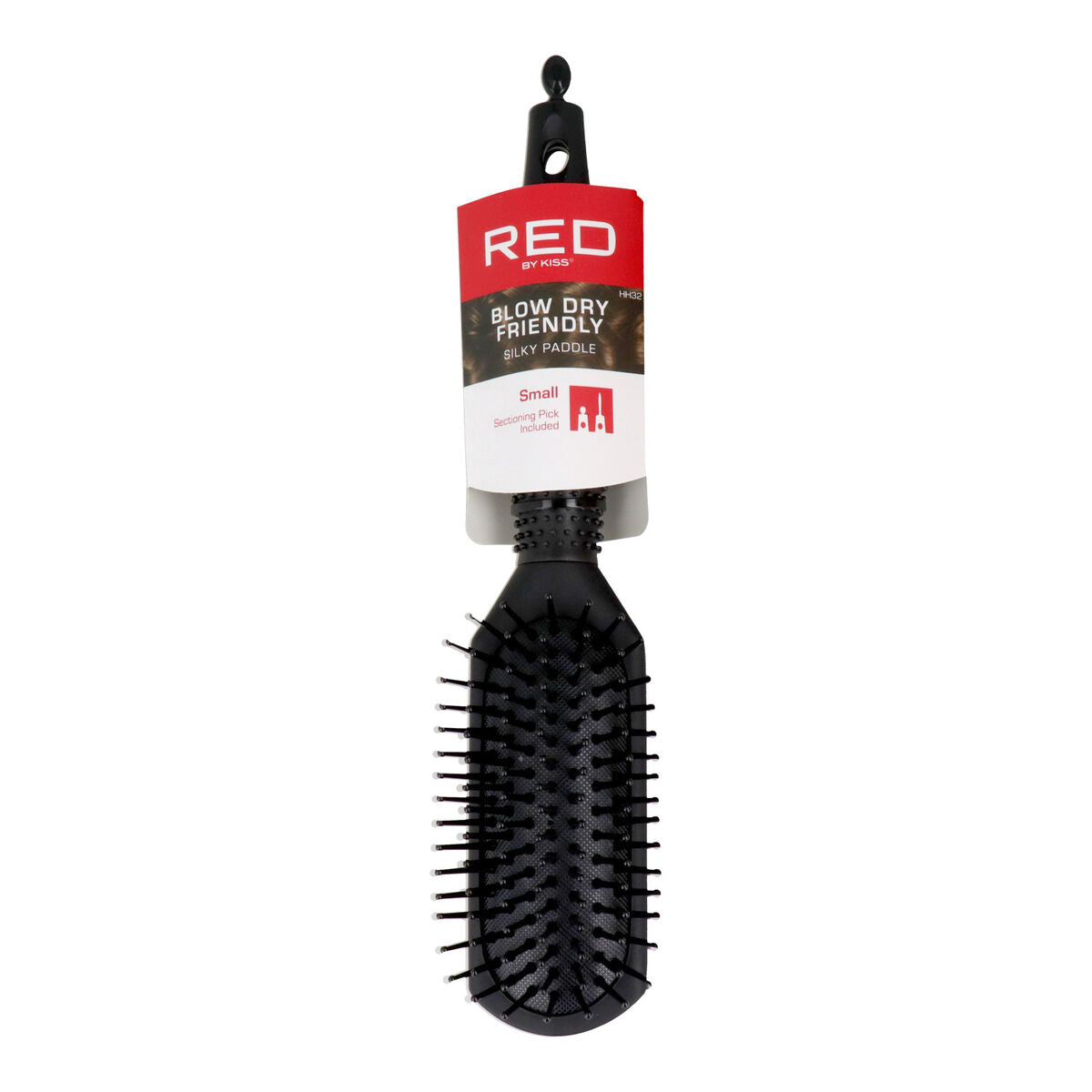 Detangling Hairbrush Red Kiss Kiss Rubberized Black Red Kiss