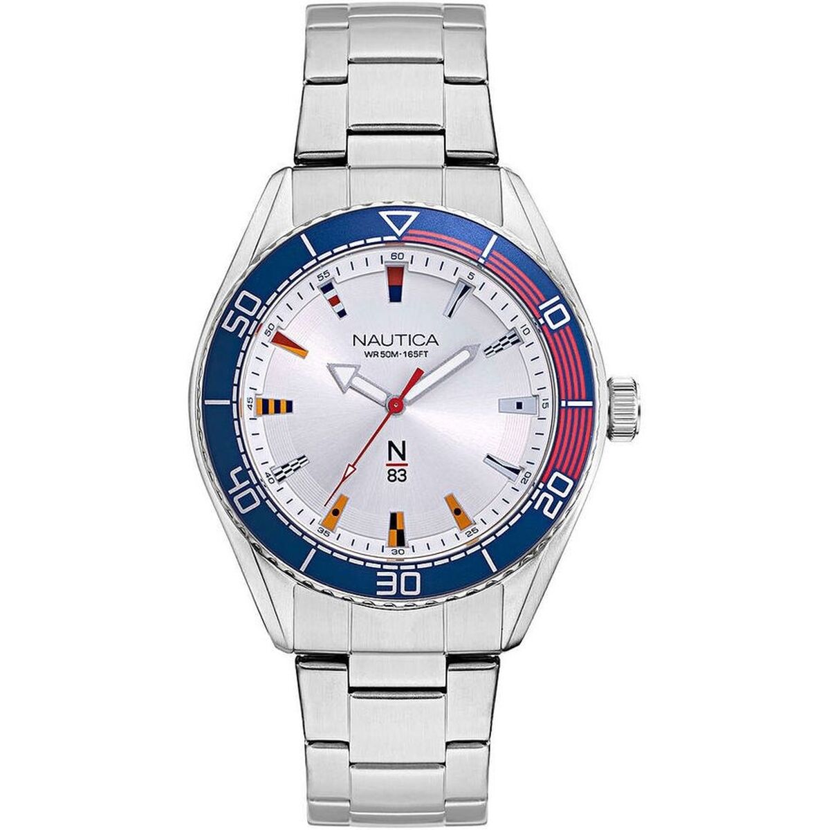 Men's Watch Nautica NAPFWS005 Silver (Ø 44 mm) Nautica