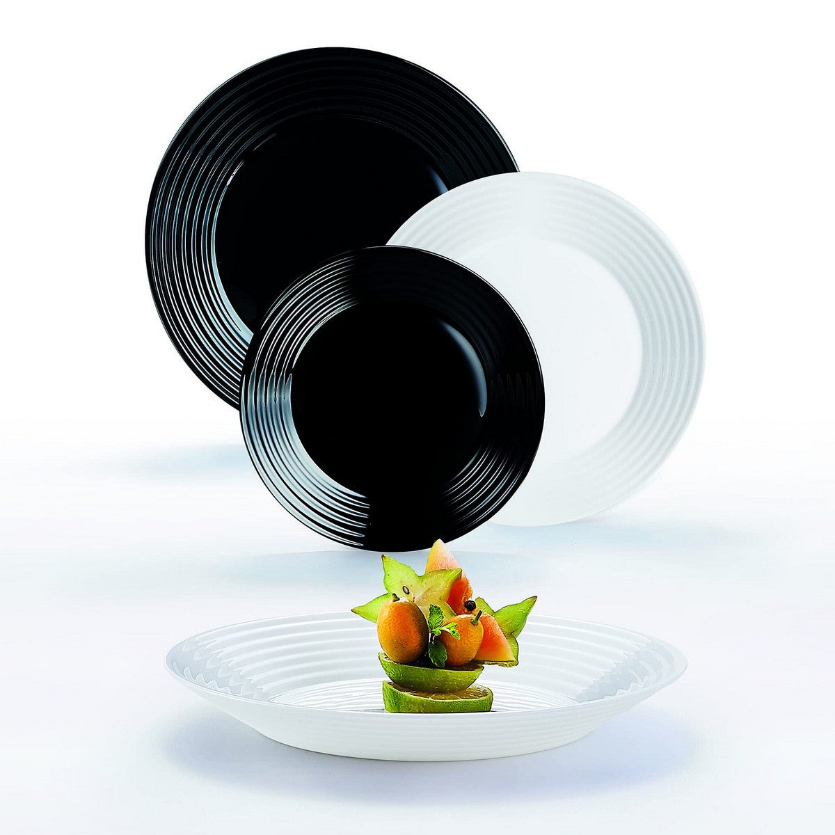 Tableware Luminarc 1900 White/Black Glass 18 Pieces Luminarc