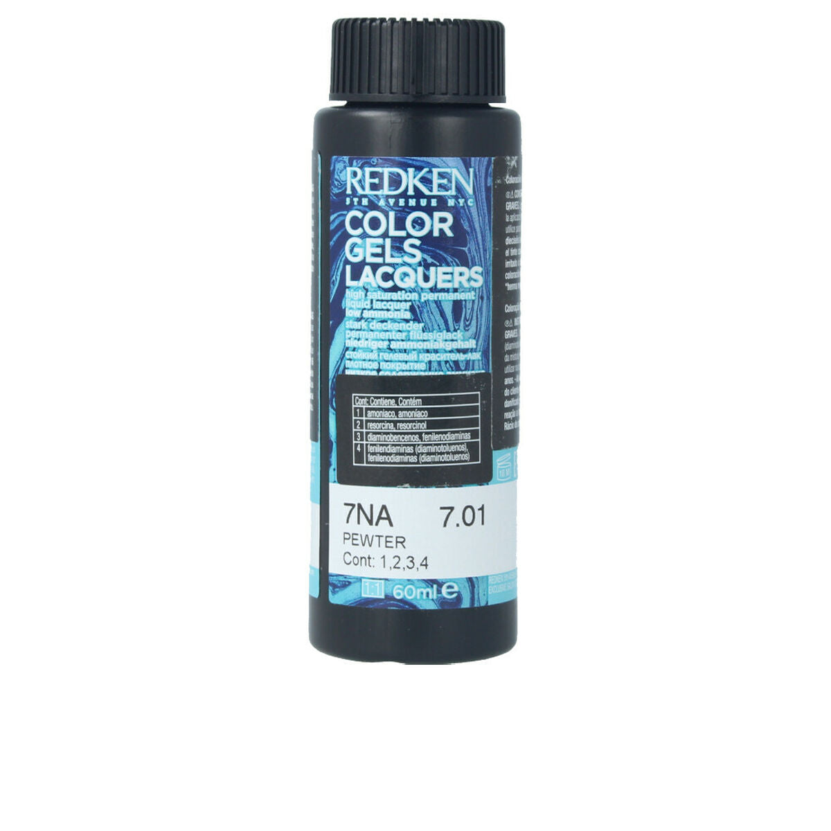 Permanent Dye Redken Color Gel Lacquers 7NA-pewter 3 x 60 ml Liquid Redken