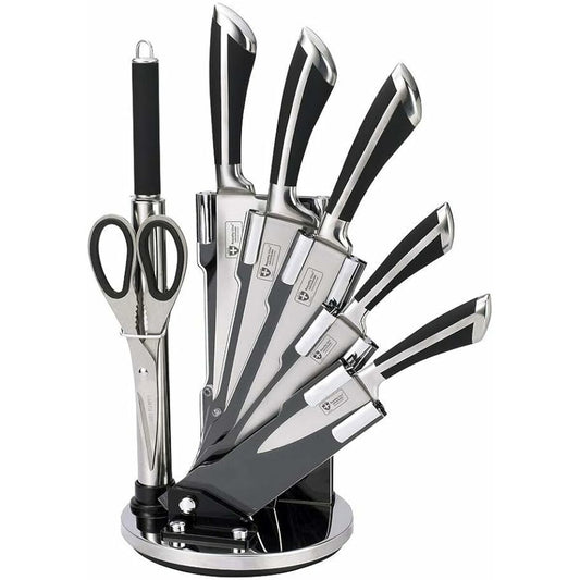 Set of Kitchen Knives and Stand Royalty Line Silver Stainless steel 15 x 15 x 35 cm