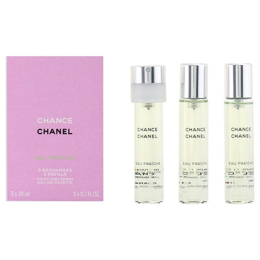 Women's Perfume Set Chance Eau Fraiche Chanel (3 pcs) Chance Eau Fraiche