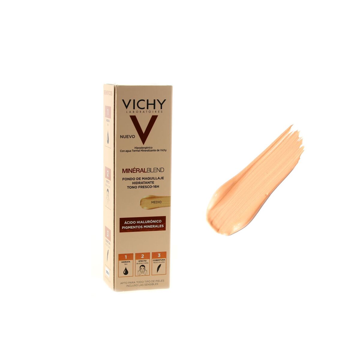 Fluid Foundation Make-up Vichy Mineral Blend Medium Tone 30 ml Vichy