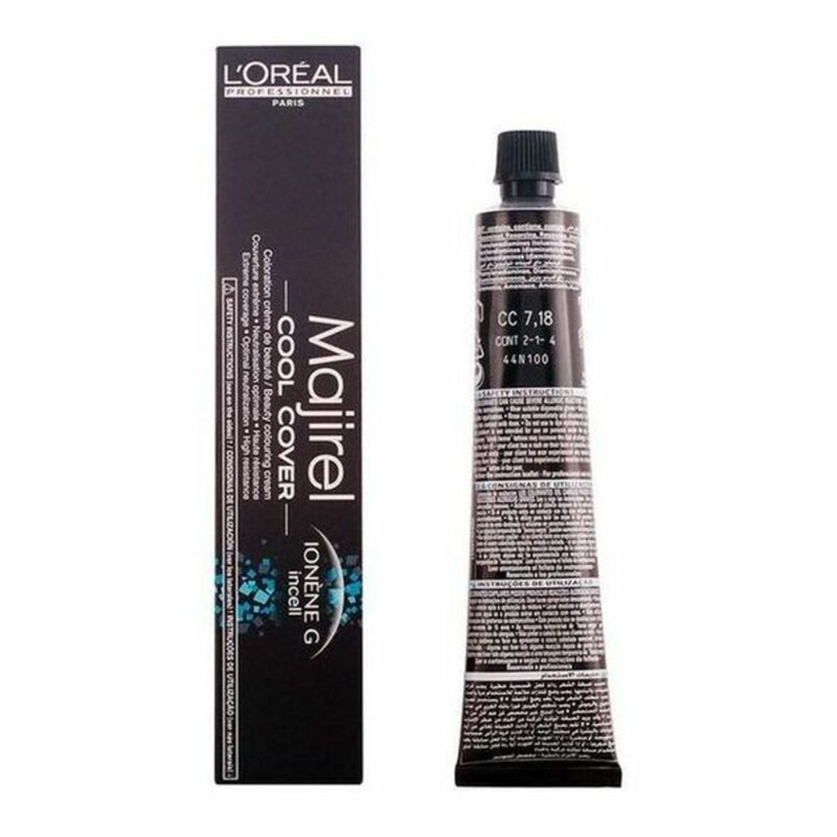 Permanent Dye Majirel Cool-Cover L'Oreal Professionnel Paris LMCC718 Nº 7,18 50 ml