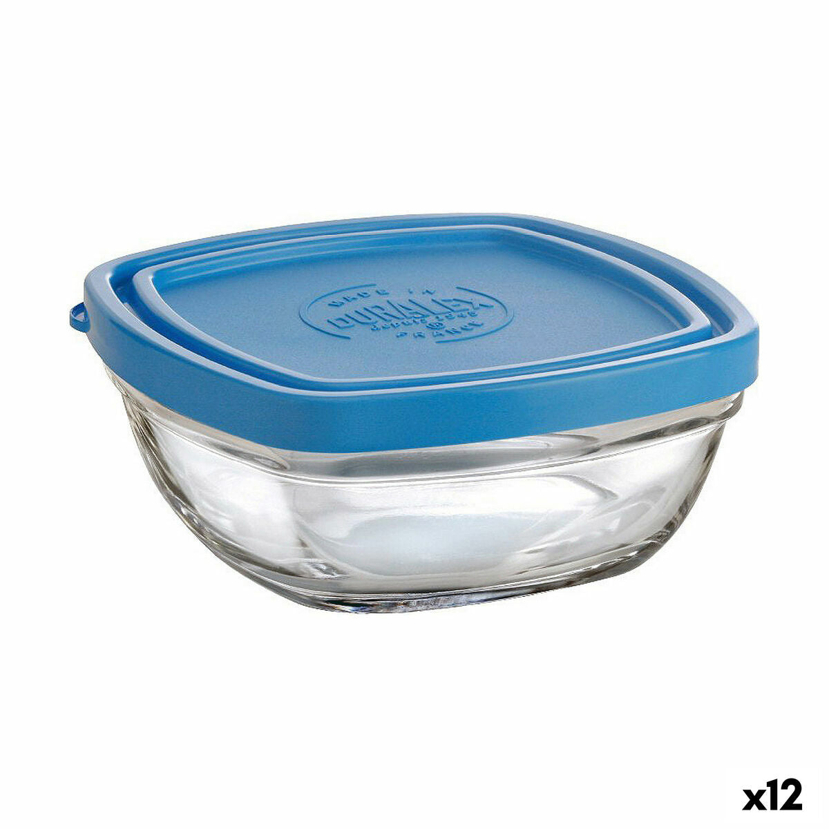 Square Lunch Box with Lid Duralex FreshBox Blue 300 ml 11 x 11 x 5 cm (12 Units) Duralex