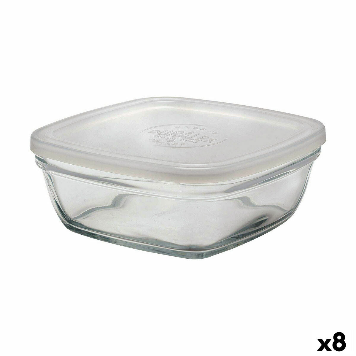 Square Lunch Box with Lid Duralex FreshBox 1,15 L 17 x 17 x 7 cm (8 Units) Duralex