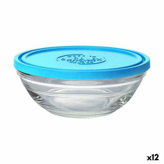 Round Lunch Box with Lid Duralex FreshBox Blue 500 ml (12 Units)