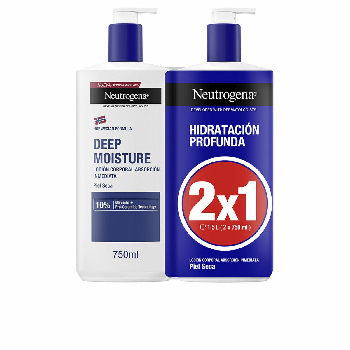 Body Lotion Neutrogena NEUTROGENA HIDRATACIÓN PROFUNDA 750 ml x 2