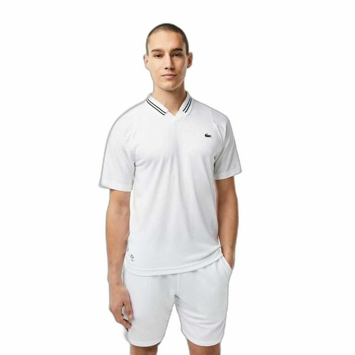 Men’s Short Sleeve Polo Shirt Lacoste Tennis × Daniil Medvedev White Lacoste