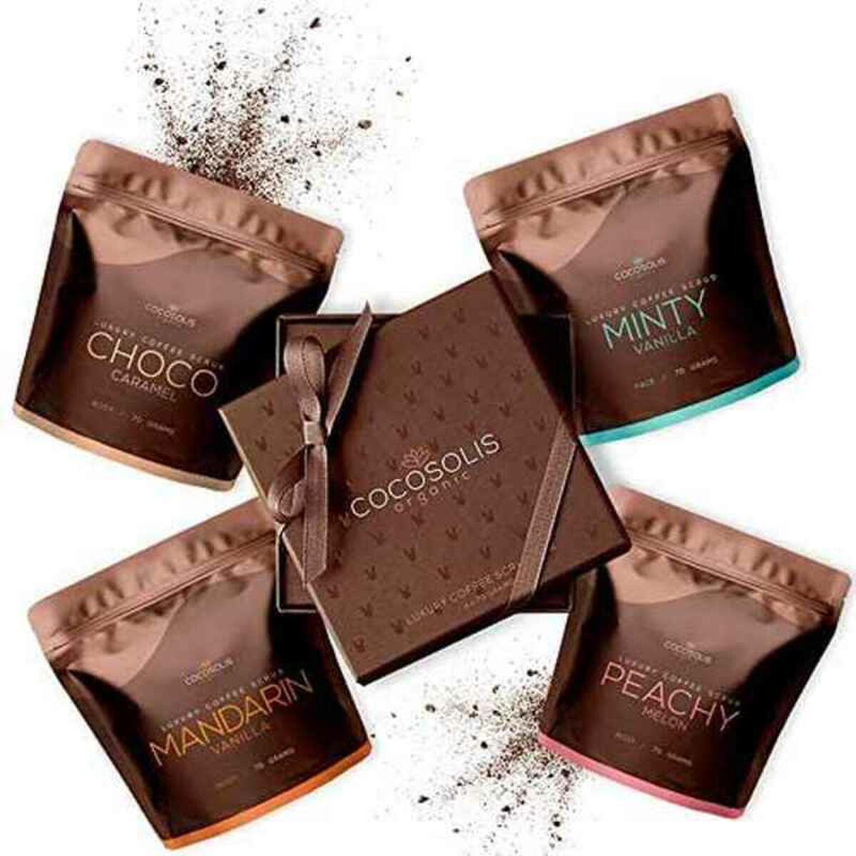 Facial Exfoliator Luxury Coffee Scrub Box Cocosolis Luxury Coffee Scrub Box 4 Pieces (4 x 70 ml) Cocosolis