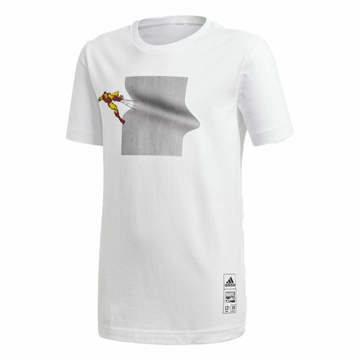 Children’s Short Sleeve T-Shirt Adidas Sportswear Iron Man Graphic White Adidas