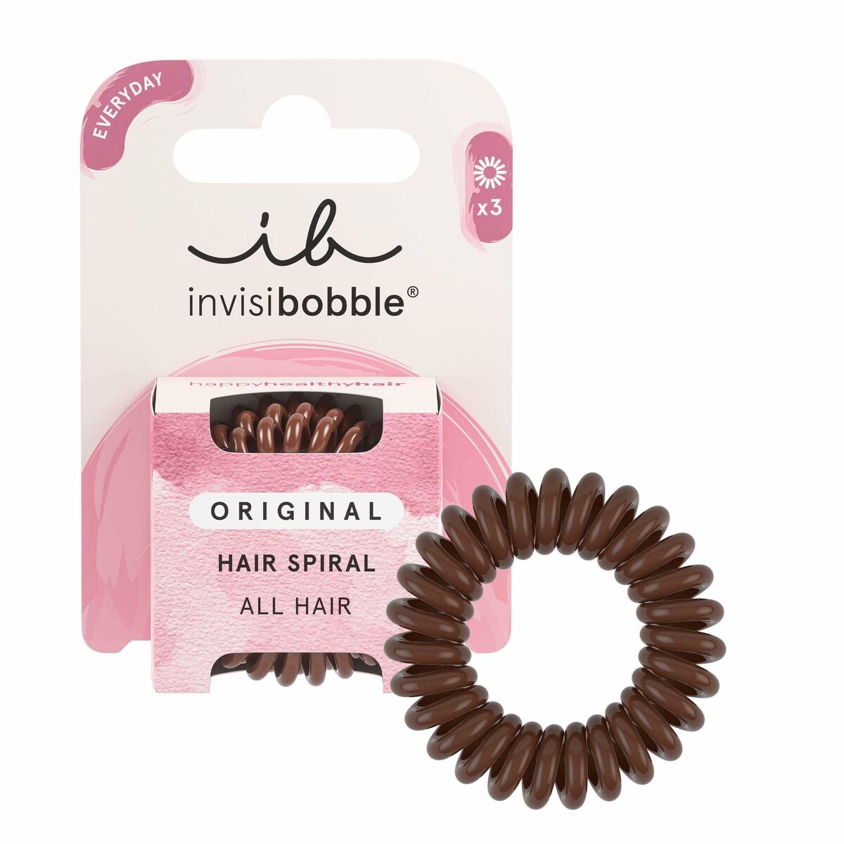 Rubber Hair Bands Invisibobble Original Brown (3 Units) Invisibobble