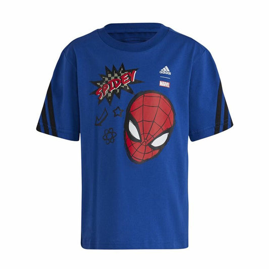 Child's Short Sleeve T-Shirt Adidas Spider-Man Blue Adidas