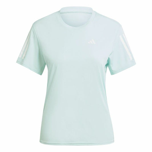 Women’s Short Sleeve T-Shirt Adidas Own The Run Aquamarine Adidas