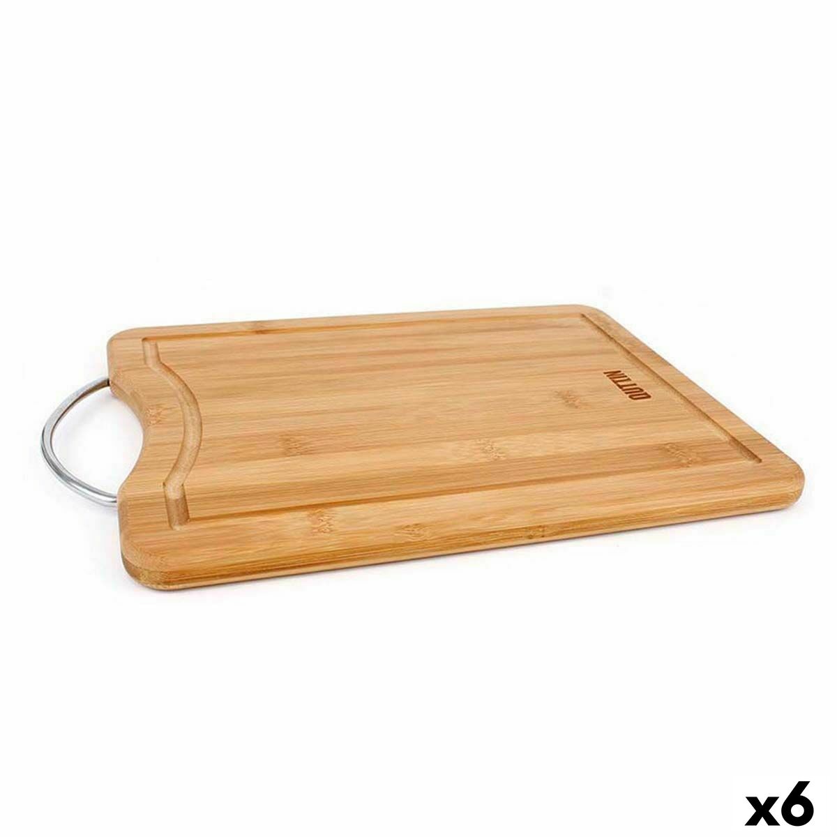 Cutting board Quttin Brown Silver Bamboo 50 x 35 x 1,5 cm (6 Units) Quttin