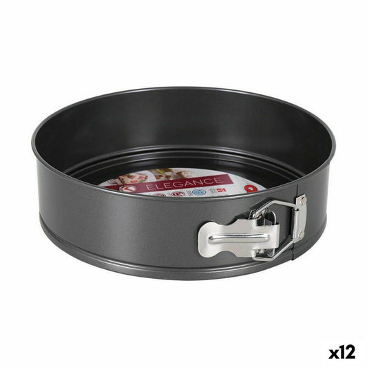 Springform Pan Quttin Black Carbon steel 24 x 7 cm (12 Units) Quttin