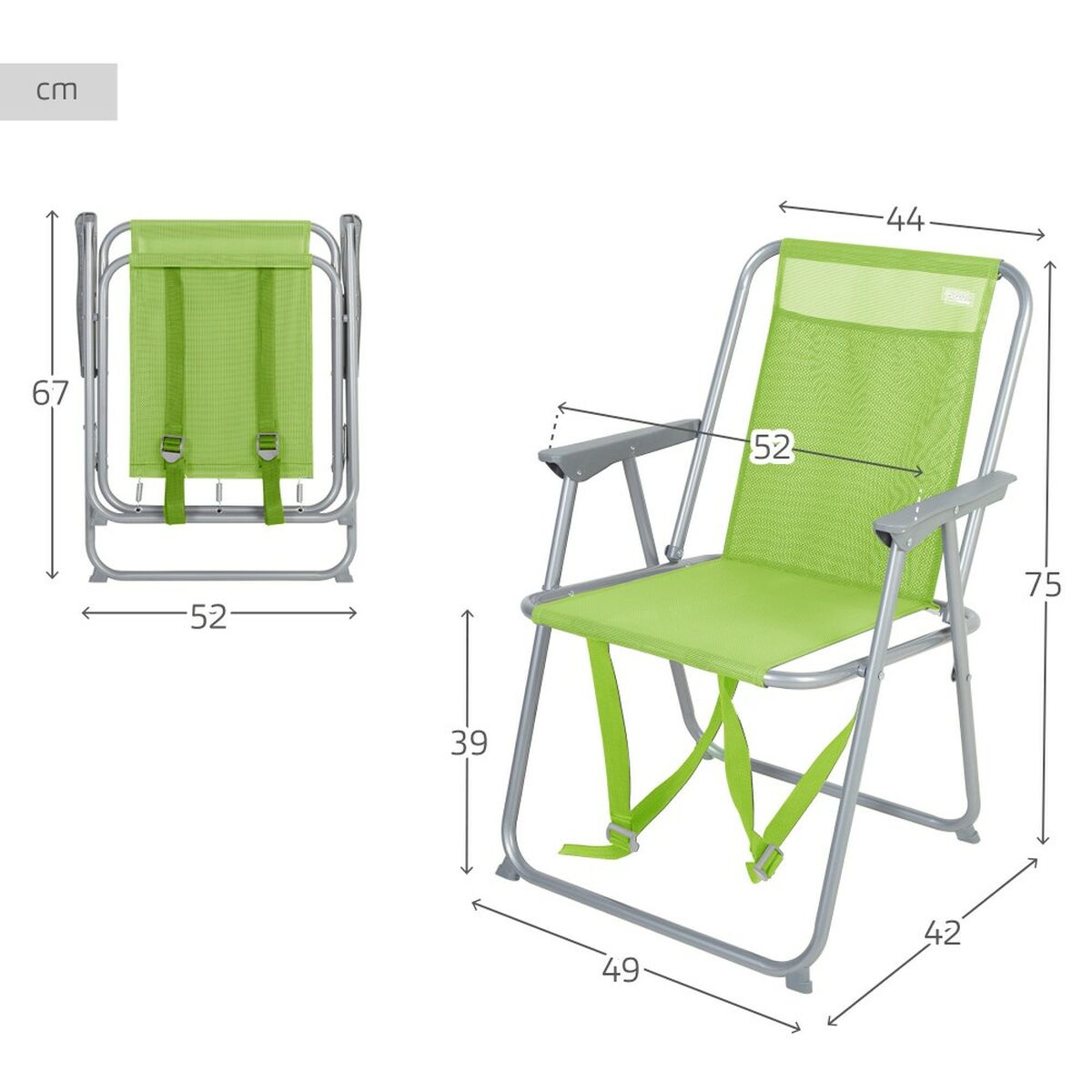 Folding Chair Aktive 44 x 74 x 45 cm (6 Units)