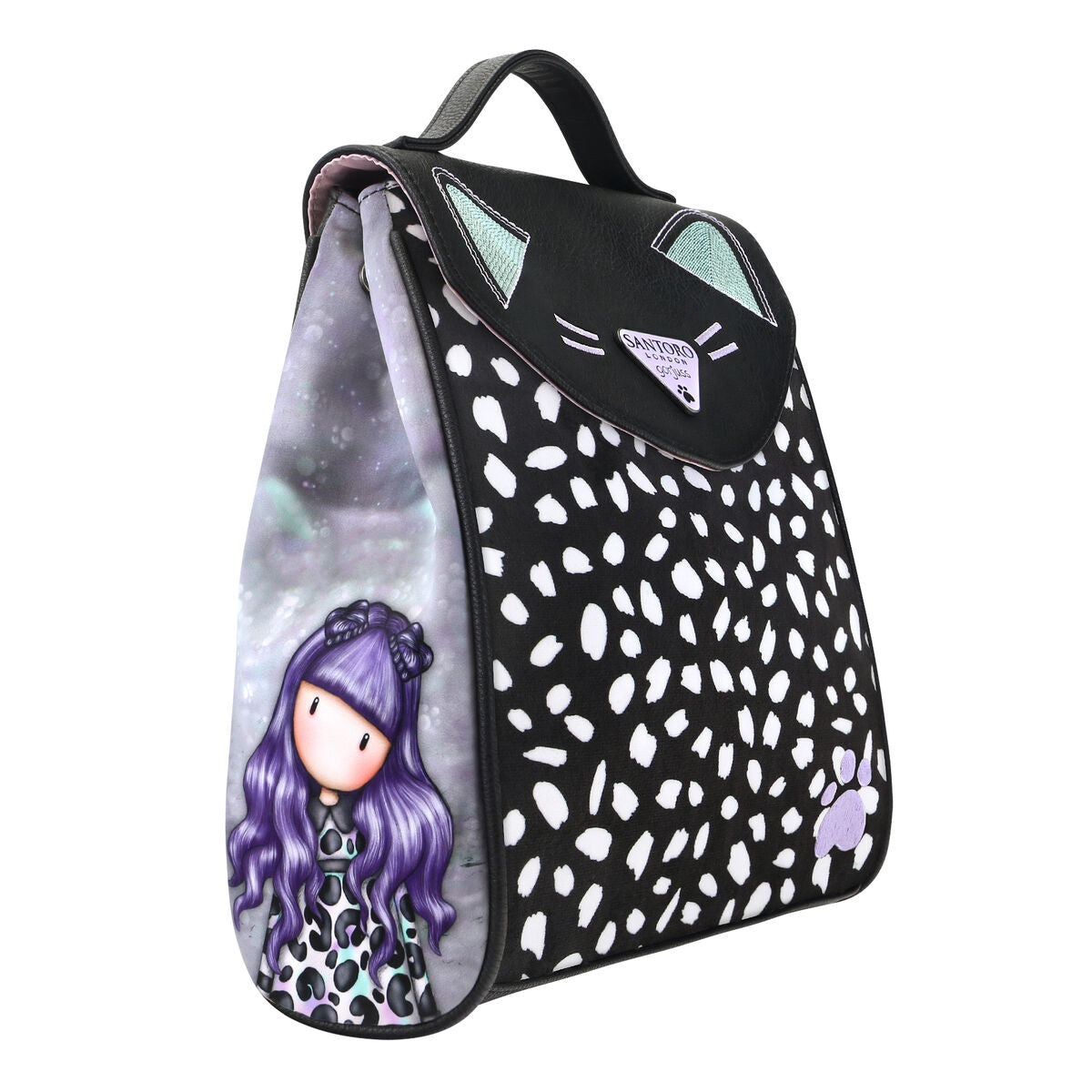 Casual Backpack Gorjuss Smitten kitten Black White (23 x 11 x 27 cm) Gorjuss