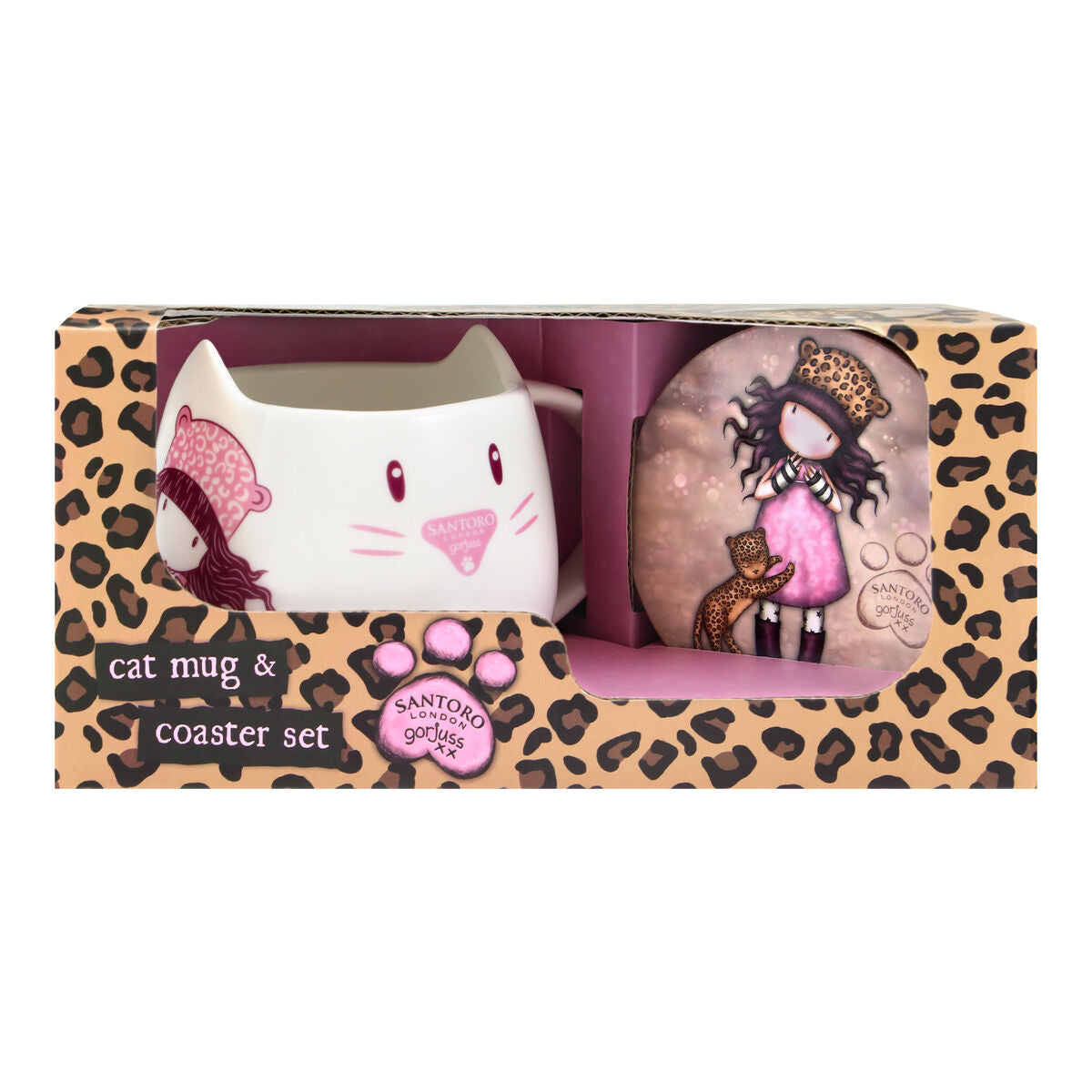 Cup with Plate Gorjuss Purrrrrfect love Ceramic Coasters Cup Gorjuss