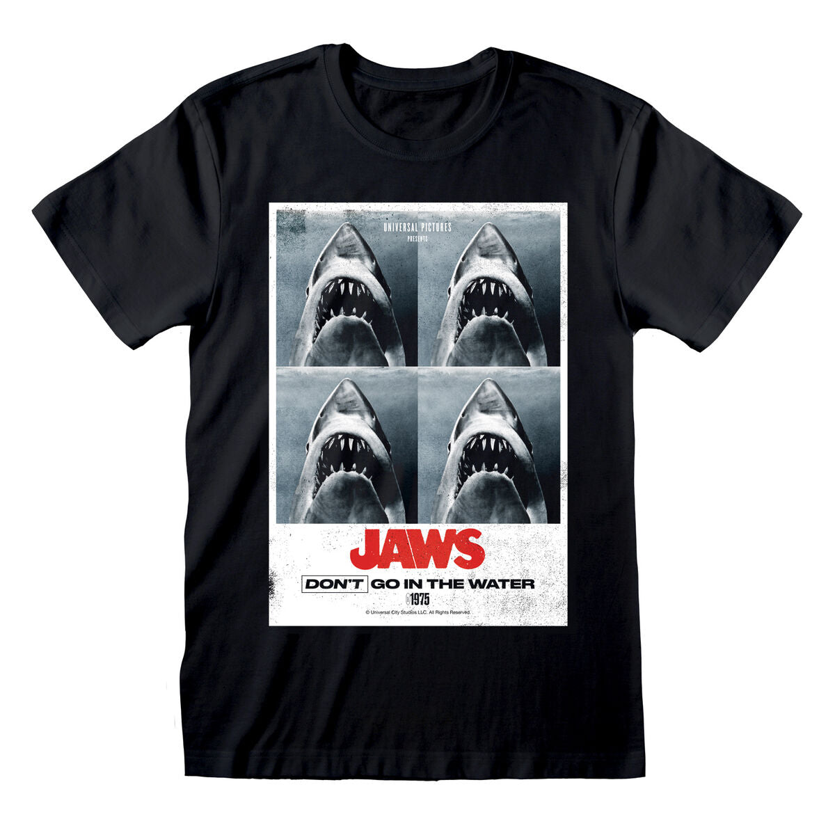 Short Sleeve T-Shirt Jaws Don´t Go In The Water Black Unisex Jaws