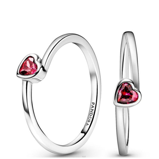 Ladies' Ring Pandora CLEAR TILTED HEART SOLITAIRE - RING - SIZE 58 Pandora