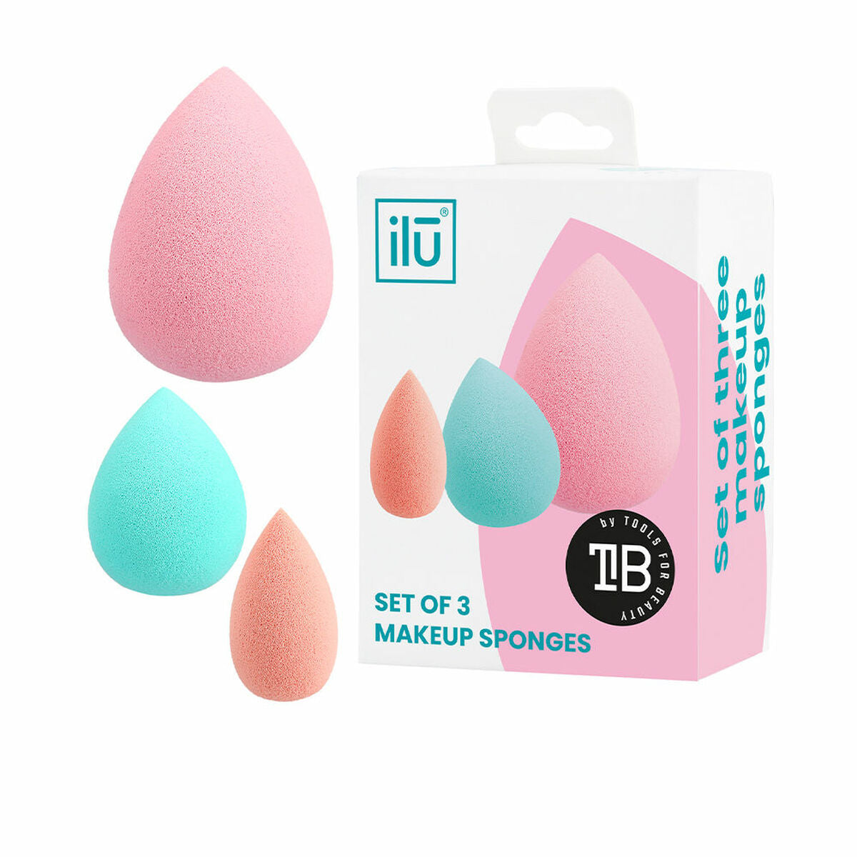 Make-up Sponge Ilū Esponjas Lote Multicolour 3 Pieces Ilū