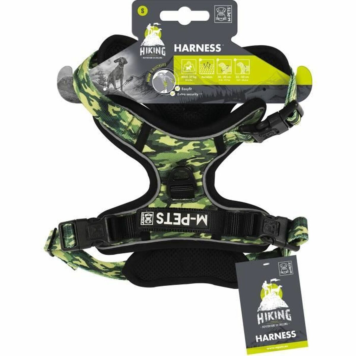 Dog Harness MPETS HIKING Green S MPETS