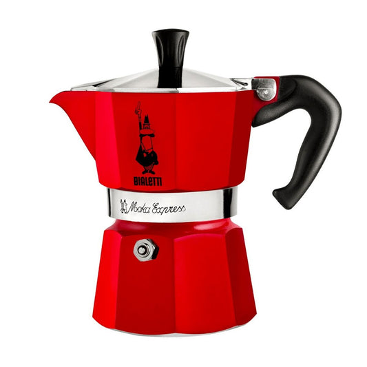 Italian Coffee Pot Bialetti Red Aluminium 50 ml 1 Cup Bialetti