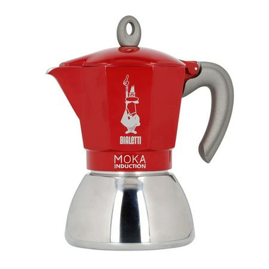 Italian Coffee Pot Bialetti Moka Induction Red Metal Bialetti