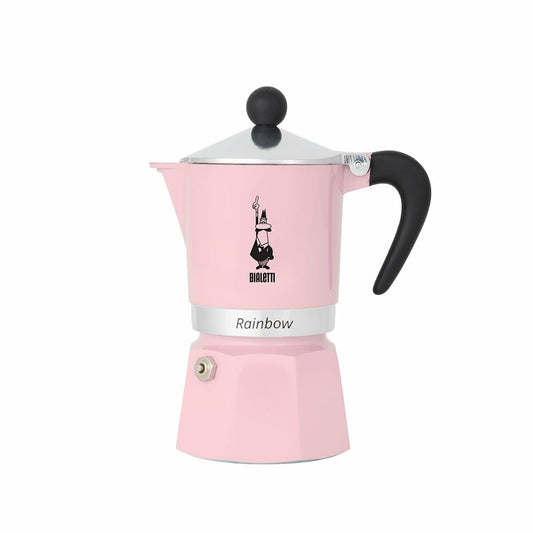 Italian Coffee Pot Bialetti Primavera Rainbow Pink Aluminium