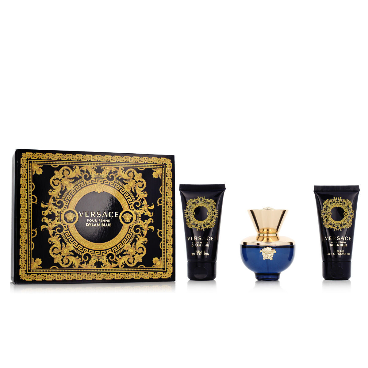 Women's Perfume Set Versace EDP Dylan Blue 3 Pieces Versace