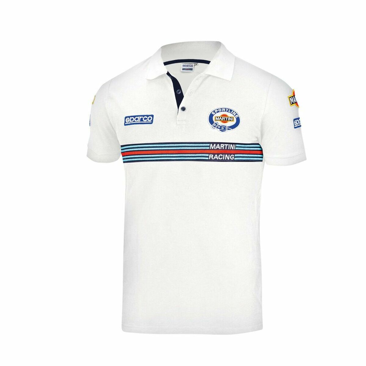 Men’s Short Sleeve Polo Shirt Sparco Martini Racing White Sparco