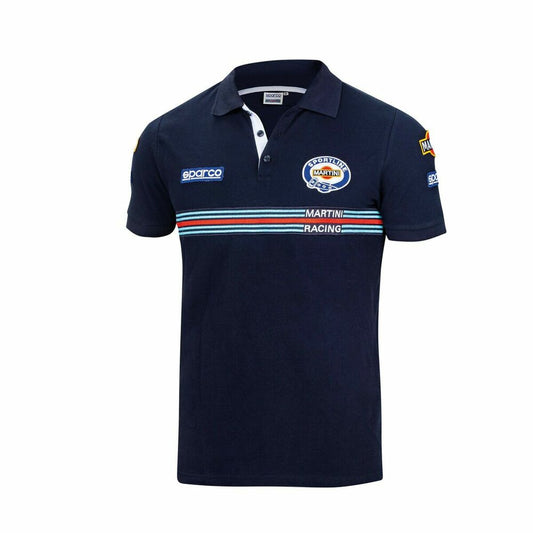 Short Sleeve Polo Shirt Sparco MARTINI-R L Navy Blue Sparco