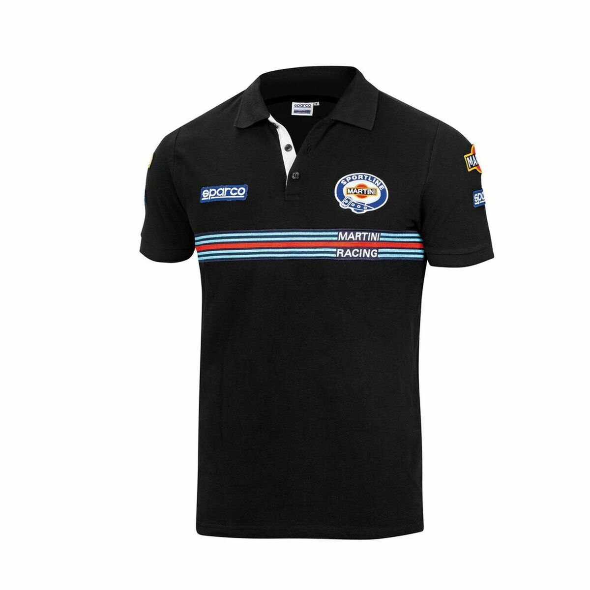 Men’s Short Sleeve Polo Shirt Sparco Martini Racing Black (Size M) Sparco