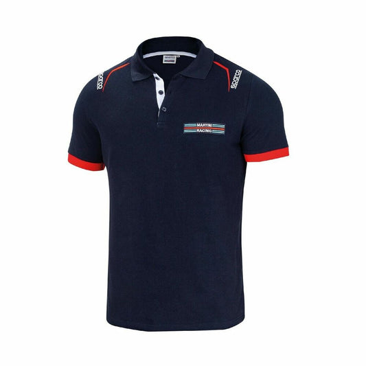 Short Sleeve Polo Shirt Sparco MARTINI-R L Navy Blue Sparco