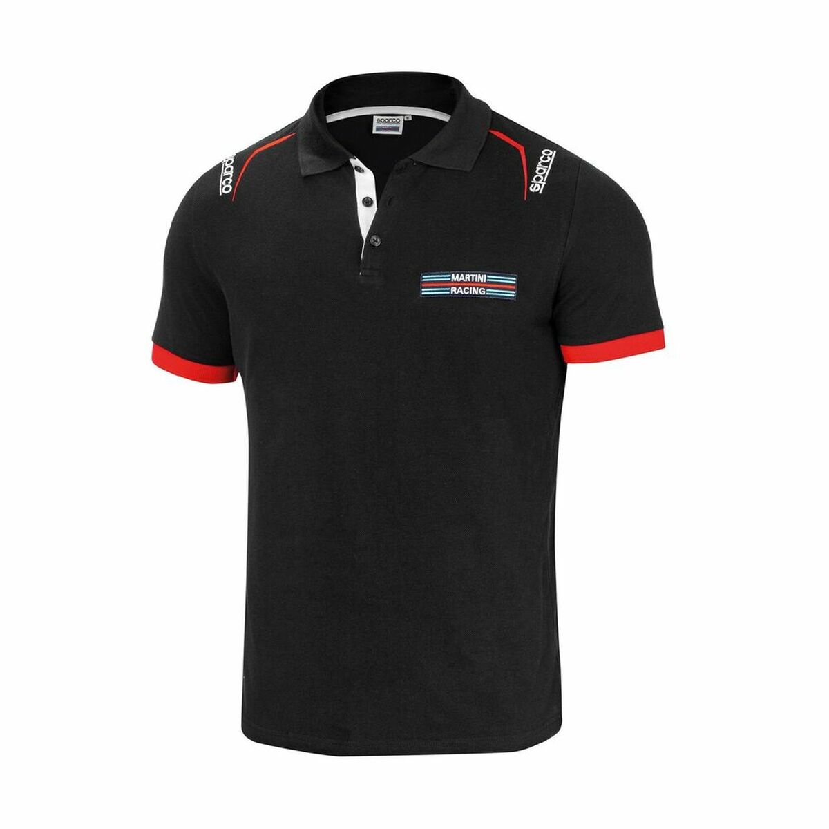 Men’s Short Sleeve Polo Shirt Sparco Martini Racing Black Sparco