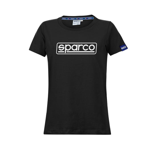 Women’s Short Sleeve T-Shirt Sparco LADY FRAME Black (S) Sparco