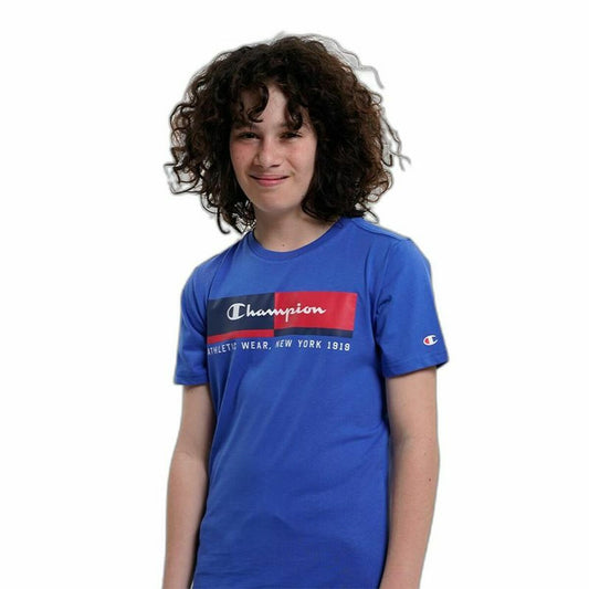 Children’s Short Sleeve T-Shirt Champion Crewneck Blue Champion