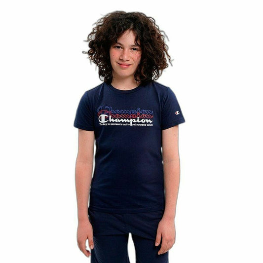 Children’s Short Sleeve T-Shirt Champion Crewneck Blue Champion