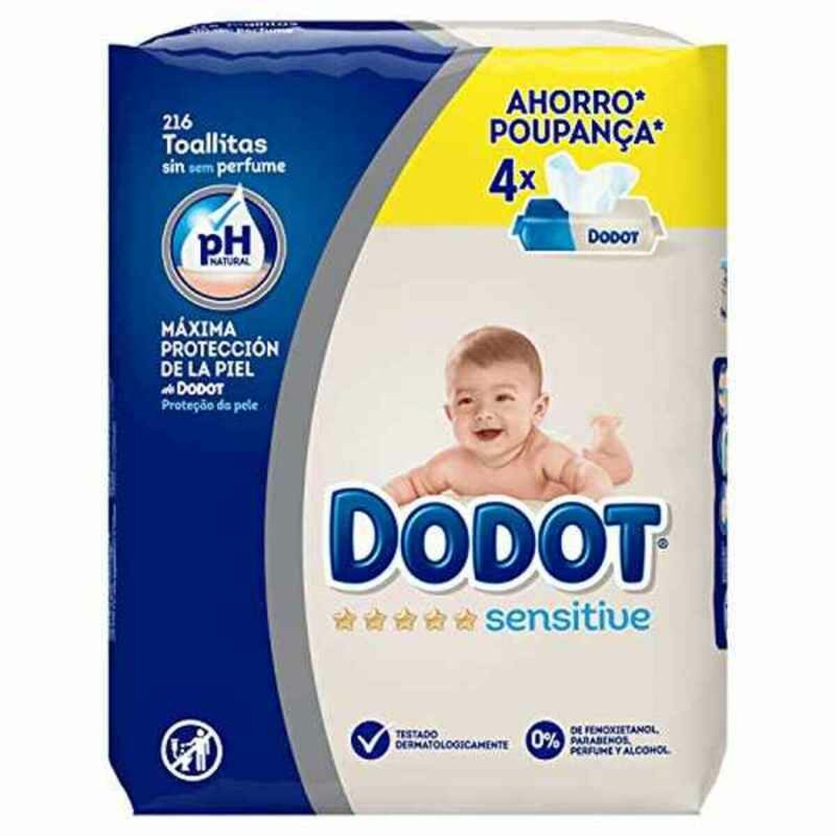 Wipes Sensitive PH Dodot 216 uds