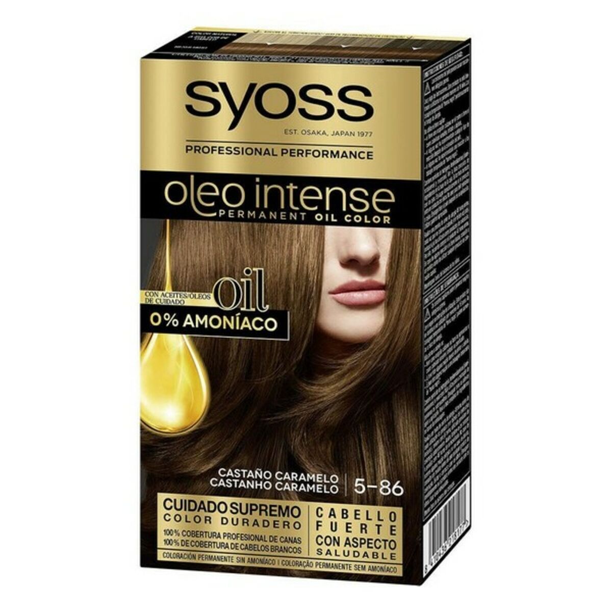 Permanent Dye Syoss Olio Intense Ammonia-free Nº 5,86 Brown Caramel Syoss