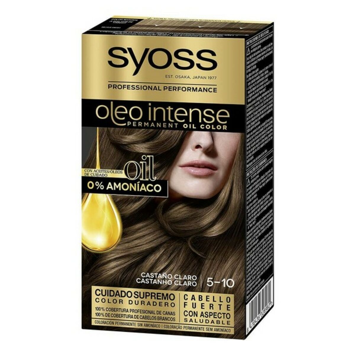 Permanent Dye Syoss Olio Intense Ammonia-free Nº 5,10 Light Brown Syoss