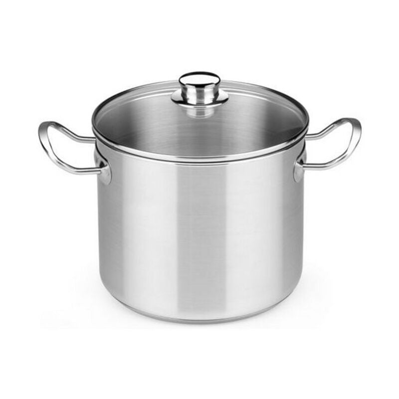 Pot with Glass Lid BRA A343936 10,5 L Steel Stainless steel Stainless steel 18/10 BRA