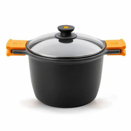 Casserole with Lid BRA A273905 Black Black/Orange Metal Aluminium Cast aluminium (1 Unit) BRA