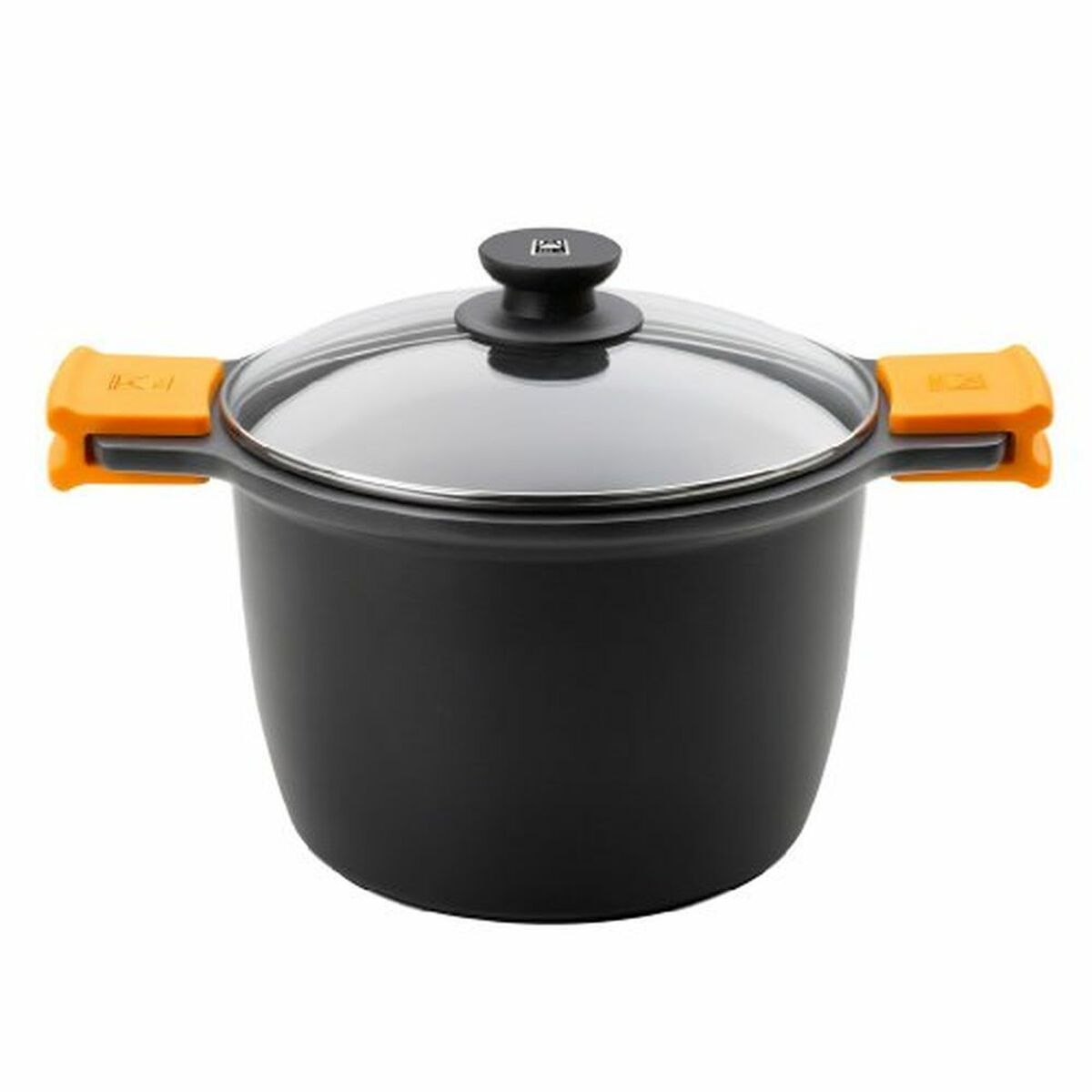 Pot with Glass Lid BRA A273907 Black Metal Aluminium Toughened aluminium Cast aluminium (1 Unit) BRA