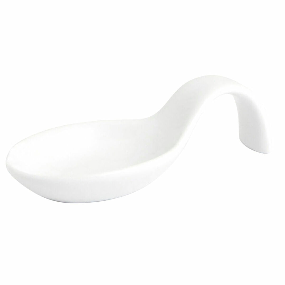 Cocktail Spoon Quid Chef Ceramic White 10 x 5 cm (12 Units) (Pack 12x) Quid