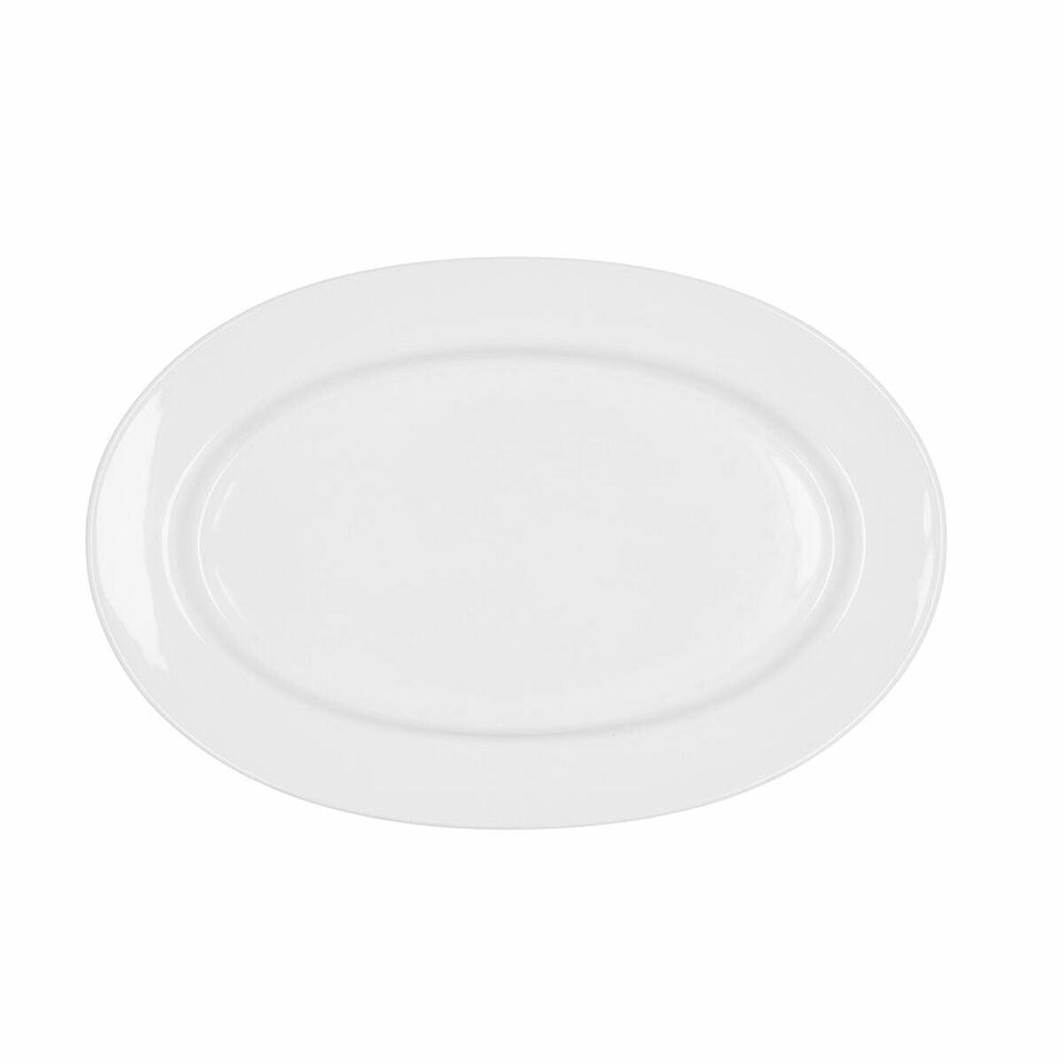 Serving Platter Bidasoa Glacial Ceramic White (32 x 22 cm) (Pack 3x) Bidasoa