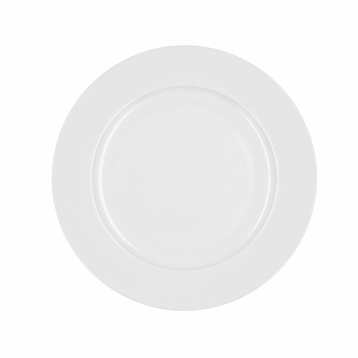 Flat plate Bidasoa Glacial Ceramic White (25 cm) (Pack 6x) Bidasoa