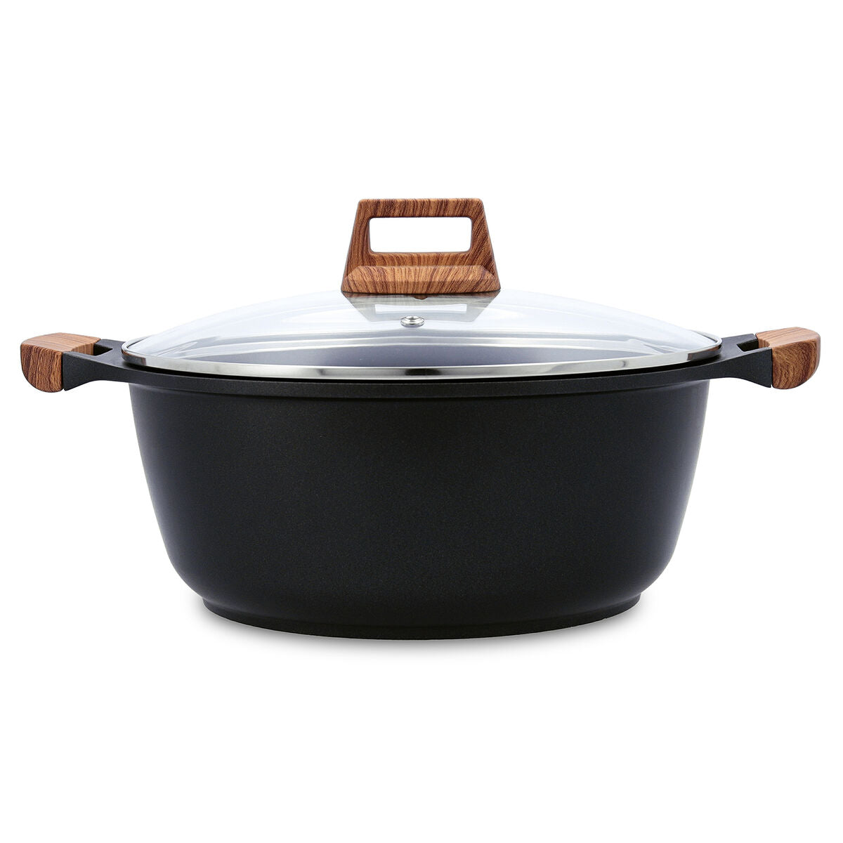 Casserole with lid Quid Karbon Cast aluminium Black 28 cm Quid